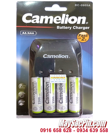 Camelion BC-0905A _Bộ sạc pin BC-0905A kèm 4 pin sạc Camelion NH-AA2300ARBP2 (AA2300mAh 1.2v)